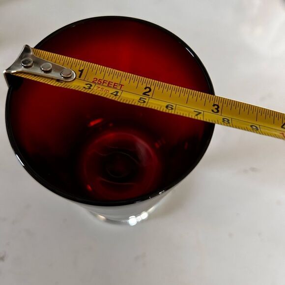 Set of 2 Vintage Ruby Red Glasses  Luminarc France new - Picture 6 of 7